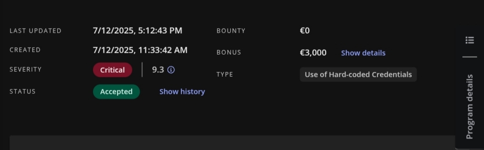 Security Finding Screenshot